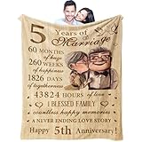 Neuturs 5 Year Anniversary Blanket Gifts for Him/Her,...