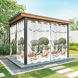 Outdoor Curtains for Patio Summer Green Boots Potted...