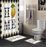 HeQiantmiw Summer Lemons Home 4PCS Shower Curtains Set...