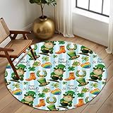 8 Ft Round Rug for Large Living Room, Saint Patrick's...