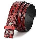 BELTROAD Western Leather Belt Strap for Men Women...