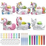 Zhehao 6 Set Unicorn Flower Pot Ceramic to Paint Ready...