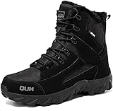 QUH Winter Snow Boots Waterproof Military Training Fur...
