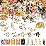 PH PandaHall 120PCS 15 Styles Western Themed Cowboy...