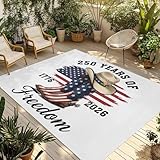 250 Years of Freedom Outdoor Rug 4x6 ft Independence...