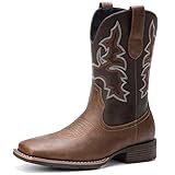 Suokdil Brown Cowboy Boots for Men - Western...