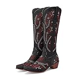 Kekonaca Women's Cowgirl Western Denim Boots Cowboy...