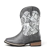 Men’s Western Cowboy Boots with Snake Print Shaft –...